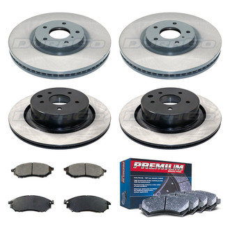 DuraGo® - Premium™ Plain Front and Rear Brake Kit with Semi-Metallic Pads