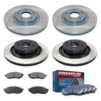 DuraGo® - Premium™ Plain Front and Rear Brake Kit with Semi-Metallic Pads