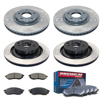 DuraGo® - Premium™ Plain Front and Rear Brake Kit with Semi-Metallic Pads