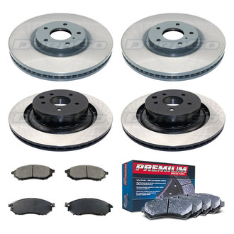 DuraGo® - Premium™ Plain Front and Rear Brake Kit with Semi-Metallic Pads