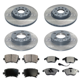 DuraGo® - Premium™ Plain Front and Rear Brake Kit with Semi-Metallic Pads