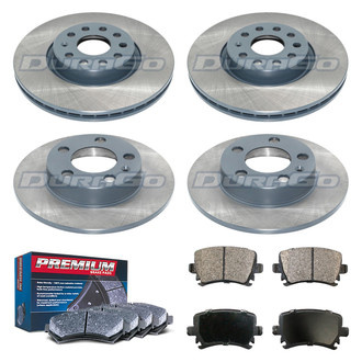 DuraGo® - Premium™ Plain Front and Rear Brake Kit with Semi-Metallic Pads