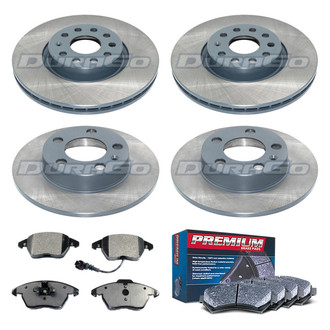 DuraGo® - Premium™ Plain Front and Rear Brake Kit with Semi-Metallic Pads