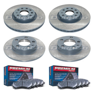 DuraGo® - Premium™ Plain Front and Rear Brake Kit with Semi-Metallic Pads