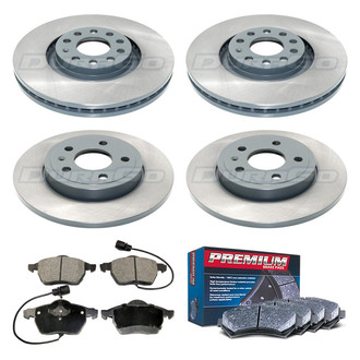 DuraGo® - Premium™ Plain Front and Rear Brake Kit with Semi-Metallic Pads
