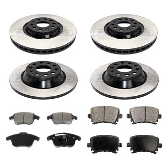 DuraGo® - Premium 1-Piece Plain Brake Kit with Semi-Metallic Brake Pads