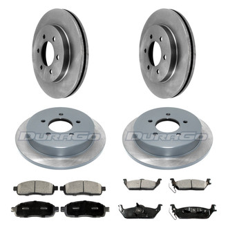 DuraGo® - Premium™ Plain Front and Rear Brake Kit with Semi-Metallic Pads
