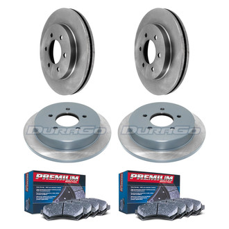 DuraGo® - Premium™ Plain Front and Rear Brake Kit with Semi-Metallic Pads