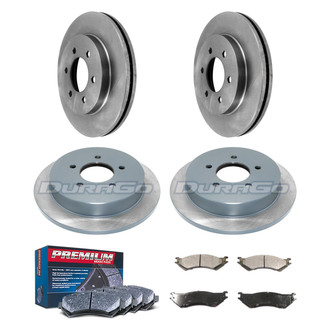 DuraGo® - Premium™ Plain Front and Rear Brake Kit with Semi-Metallic Pads