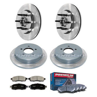 DuraGo® - Premium™ Plain Front and Rear Brake Kit with Semi-Metallic Pads