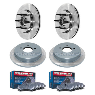 DuraGo® - Premium™ Plain Front and Rear Brake Kit with Semi-Metallic Pads