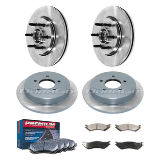 DuraGo® - Premium™ Plain Front and Rear Brake Kit with Semi-Metallic Pads