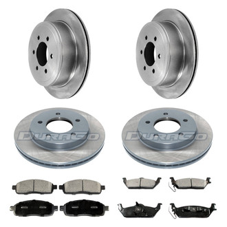 DuraGo® - Premium™ Plain Front and Rear Brake Kit with Semi-Metallic Pads