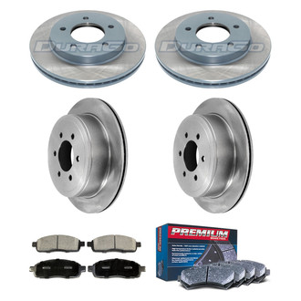 DuraGo® - Premium™ Plain Front and Rear Brake Kit with Semi-Metallic Pads