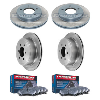 DuraGo® - Premium™ Plain Front and Rear Brake Kit with Semi-Metallic Pads