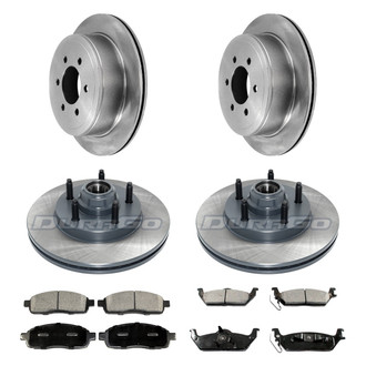 DuraGo® - Premium™ Plain Front and Rear Brake Kit with Semi-Metallic Pads