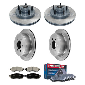 DuraGo® - Premium™ Plain Front and Rear Brake Kit with Semi-Metallic Pads