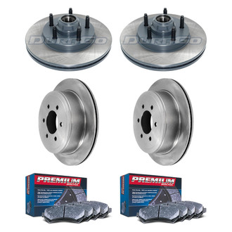 DuraGo® - Premium™ Plain Front and Rear Brake Kit with Semi-Metallic Pads