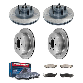DuraGo® - Premium™ Plain Front and Rear Brake Kit with Semi-Metallic Pads