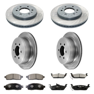 DuraGo® - Premium™ Plain Front and Rear Brake Kit with Semi-Metallic Pads