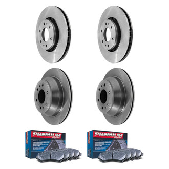 DuraGo® - Premium™ Plain Front and Rear Brake Kit with Semi-Metallic Pads
