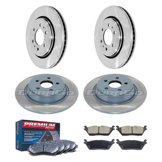 DuraGo® - Premium™ Plain Front and Rear Brake Kit with Semi-Metallic Pads