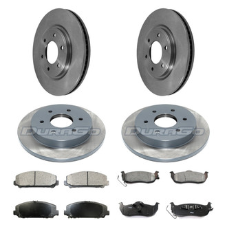DuraGo® - Premium™ Plain Front and Rear Brake Kit with Semi-Metallic Pads