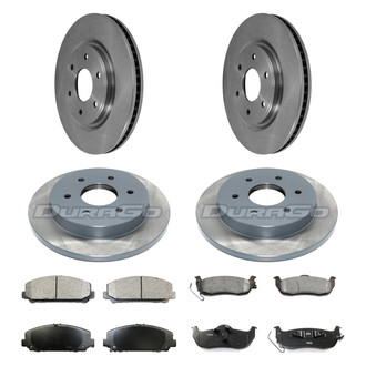 DuraGo® - Premium™ Plain Front and Rear Brake Kit with Semi-Metallic Pads