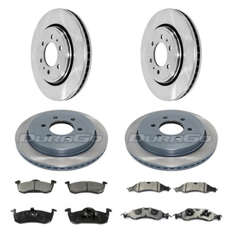 DuraGo® - Premium™ Plain Front and Rear Brake Kit with Semi-Metallic Pads
