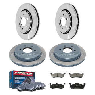 DuraGo® - Premium™ Plain Front and Rear Brake Kit with Semi-Metallic Pads