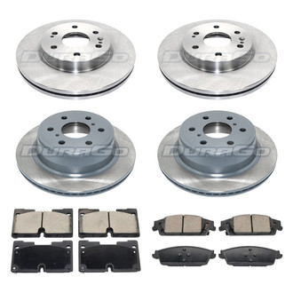 DuraGo® - Premium™ Plain Front and Rear Brake Kit with Semi-Metallic Pads