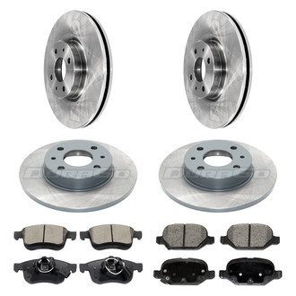 DuraGo® - Plain Front and Rear Brake Kit with Ceramic Pads