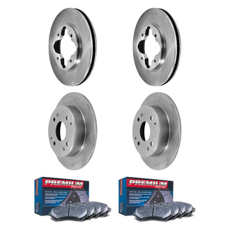 DuraGo® - Premium™ Plain Front and Rear Brake Kit with Semi-Metallic Pads