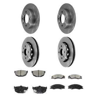 DuraGo® - Premium™ Plain Front and Rear Brake Kit with Semi-Metallic Pads