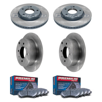 DuraGo® - Premium™ Plain Front and Rear Brake Kit with Semi-Metallic Pads