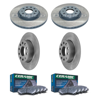 DuraGo® - Plain Front and Rear Brake Kit with Ceramic Pads