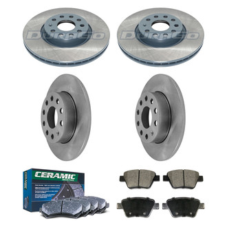 DuraGo® - Plain Front and Rear Brake Kit with Ceramic Pads