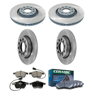 DuraGo® - Plain Front and Rear Brake Kit with Ceramic Pads