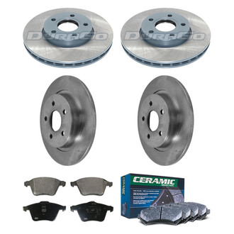 DuraGo® - Plain Front and Rear Brake Kit with Ceramic Pads