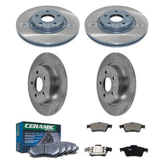 DuraGo® - Plain Front and Rear Brake Kit with Ceramic Pads
