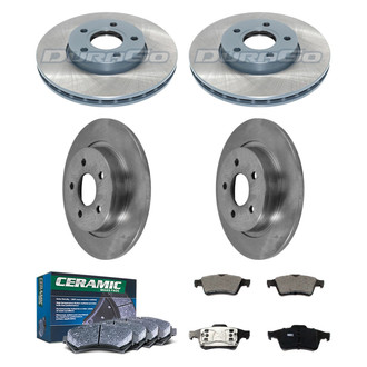 DuraGo® - Plain Front and Rear Brake Kit with Ceramic Pads