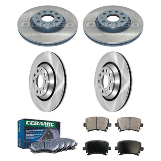 DuraGo® - Plain Front and Rear Brake Kit with Ceramic Pads