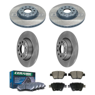 DuraGo® - Plain Front and Rear Brake Kit with Ceramic Pads