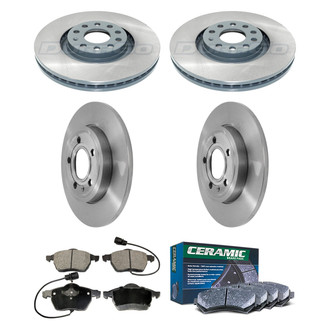 DuraGo® - Plain Front and Rear Brake Kit with Ceramic Pads