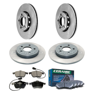 DuraGo® - Plain Front and Rear Brake Kit with Ceramic Pads