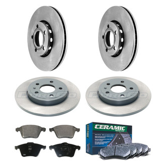 DuraGo® - Plain Front and Rear Brake Kit with Ceramic Pads