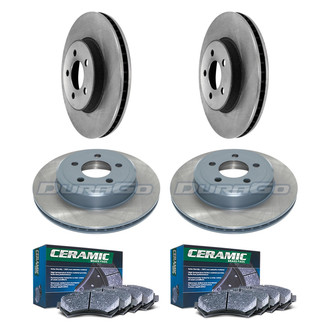 DuraGo® - Plain Front and Rear Brake Kit with Ceramic Pads