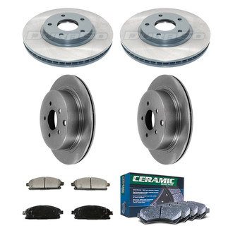 DuraGo® - Plain Front and Rear Brake Kit with Ceramic Pads
