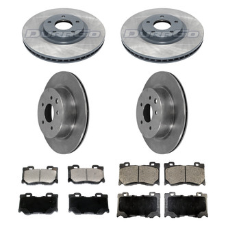 DuraGo® - Plain Front and Rear Brake Kit with Ceramic Pads