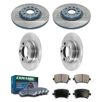 DuraGo® - Plain Front and Rear Brake Kit with Ceramic Pads